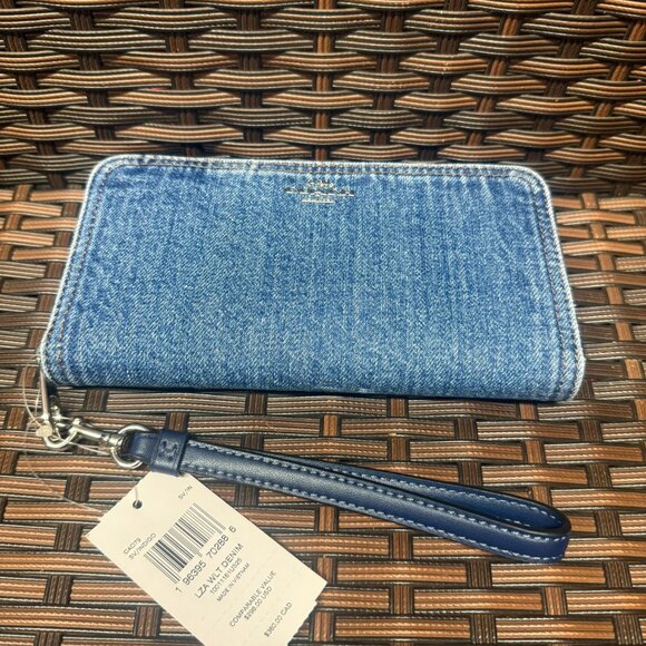 coach Long Zip Around Wallet In Denim cao79 - Picture 3 of 6